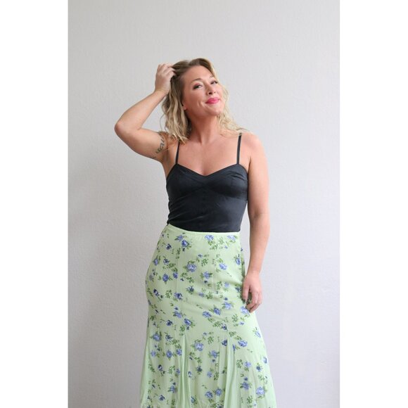 1990's Vintage April Cornell Spring Florals Skirt // Women's Medium to Large - Picture 7 of 11